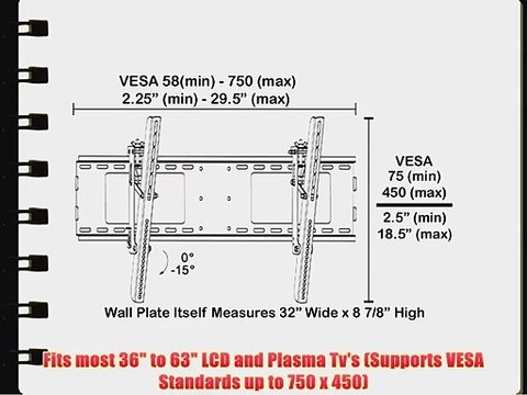 Black Adjustable Tilt/Tilting Wall Mount Bracket for Sony Bravia KDL-46HX750/KDL46HX750 46