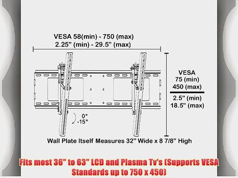 Black Adjustable Tilt/Tilting Wall Mount Bracket for Samsung UN55ES6580F/UN55ES6580FXZA 55