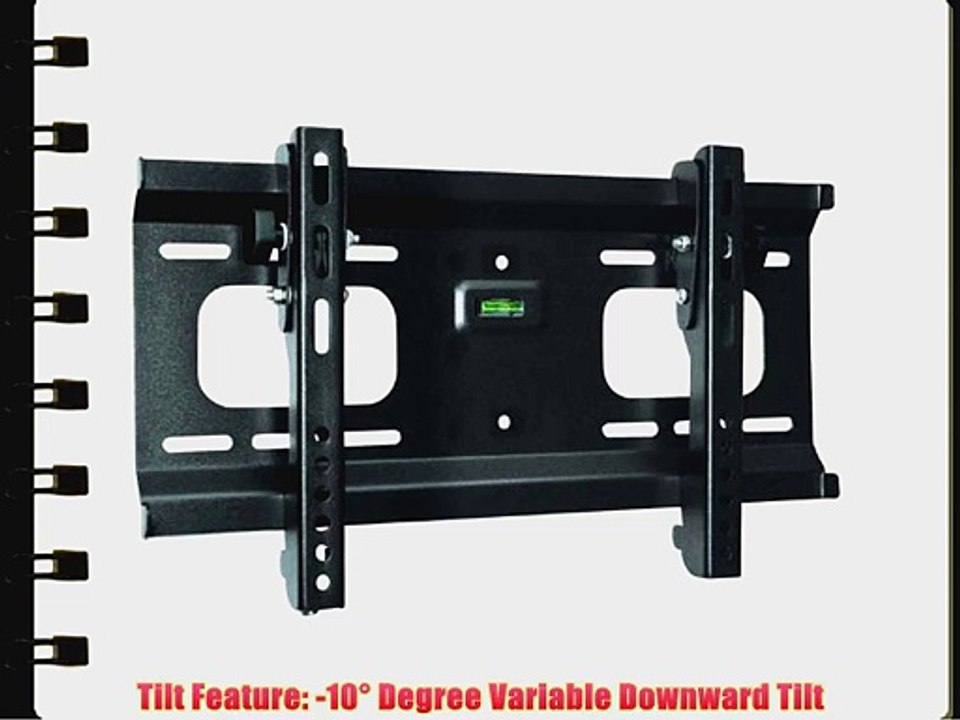 Ultra-Slim Black Adjustable Tilt/Tilting Wall Mount Bracket for Toshiba 26LV610U 26 inch LCD
