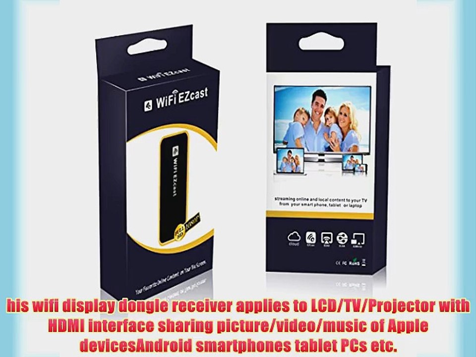 HDMI WiFi Airplay Miracast Dongle Media Wireless DLNA Ezcast TV Stick for Android Smartphone