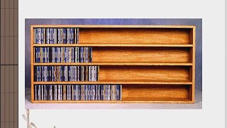 Wall Mount CD Storage w 4 Shelves (Honey Oak)