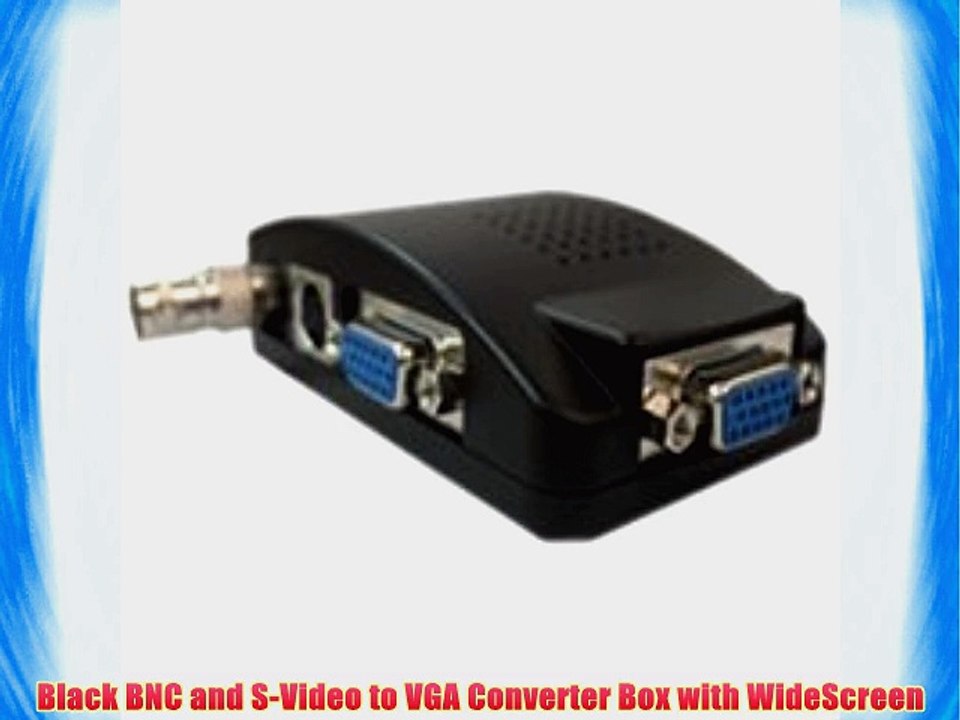 Black BNC and S-Video to VGA Converter Box with WideScreen