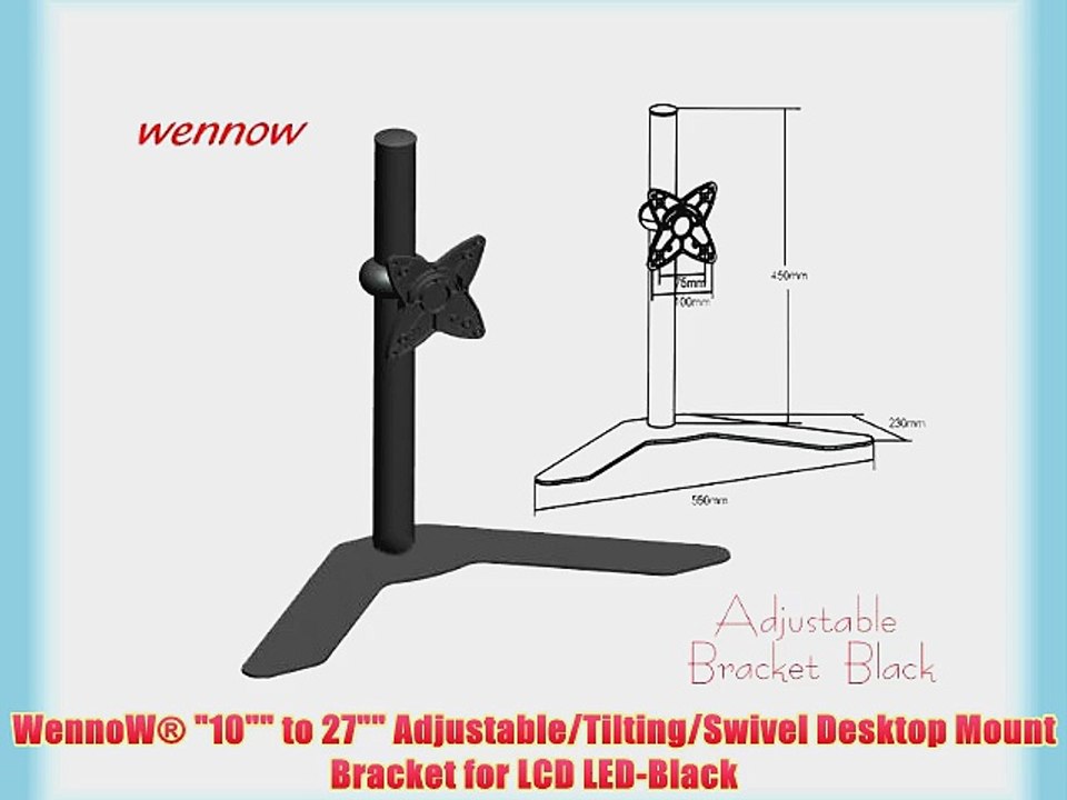 WennoW? 10 to 27 Adjustable/Tilting/Swivel Desktop Mount Bracket for LCD LED-Black