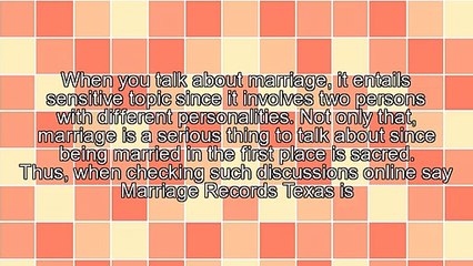Texas Free Marriage Records