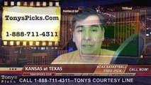 Texas Longhorns vs. Kansas Jayhawks Free Pick Prediction NCAA College Basketball Odds Preview 1-24-2015