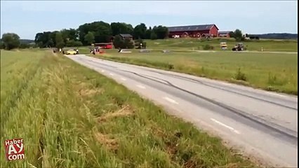 A BOY JUMP OVER A LAMBORGHINI CAR