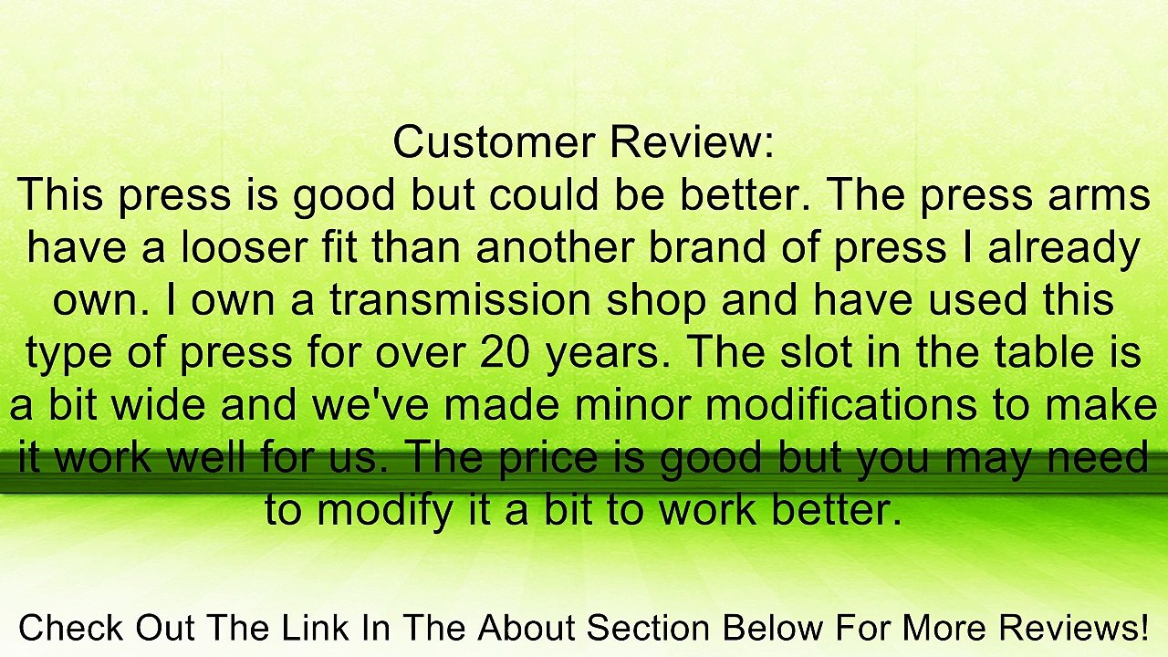 Clutch Spring Compressor / Transmission Foot Press Review