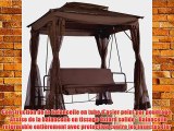 Balancelle de jardin Capuccino - 206cm x 126cm - avec moustiquaire - position assise ou allong?e