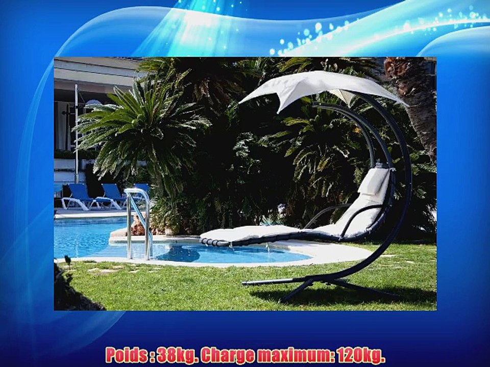 SoBuy OGS16 Hamac transat suspendu Lit suspendu Fauteuil Balancelle de jardin et patio