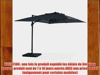 Alice's Garden - Parasol d?port? rectangulaire 3 x 4 m haut de gamme - St. Jean de Luz - Gris