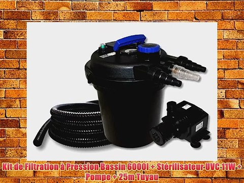 Kit de Filtration ? Pression Bassin 6000l St?rilisateur UVC 11W Pompe 25m Tuyau