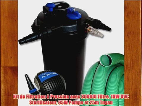 Kit de Filtration ? Pression avec 30000l Filtre 18W UVC St?rilisateur 95W Pompe et 25m Tuyau