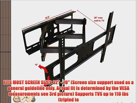 Impact Mounts Dual Arm Articulating Full Motion Lcd Led Plasma Tv Wall Mount Bracket 42 46