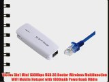 VicTec 5in1 Mini 150Mbps USB 3G Router Wireless Multifunction WIFI Mobile Hotspot with 1800mAh