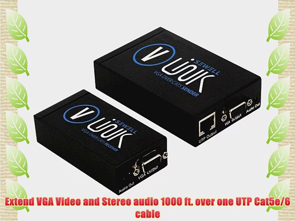 Sewell Direct SW-29619 1000-Feet VGA Over Cat5 Extender with Audio