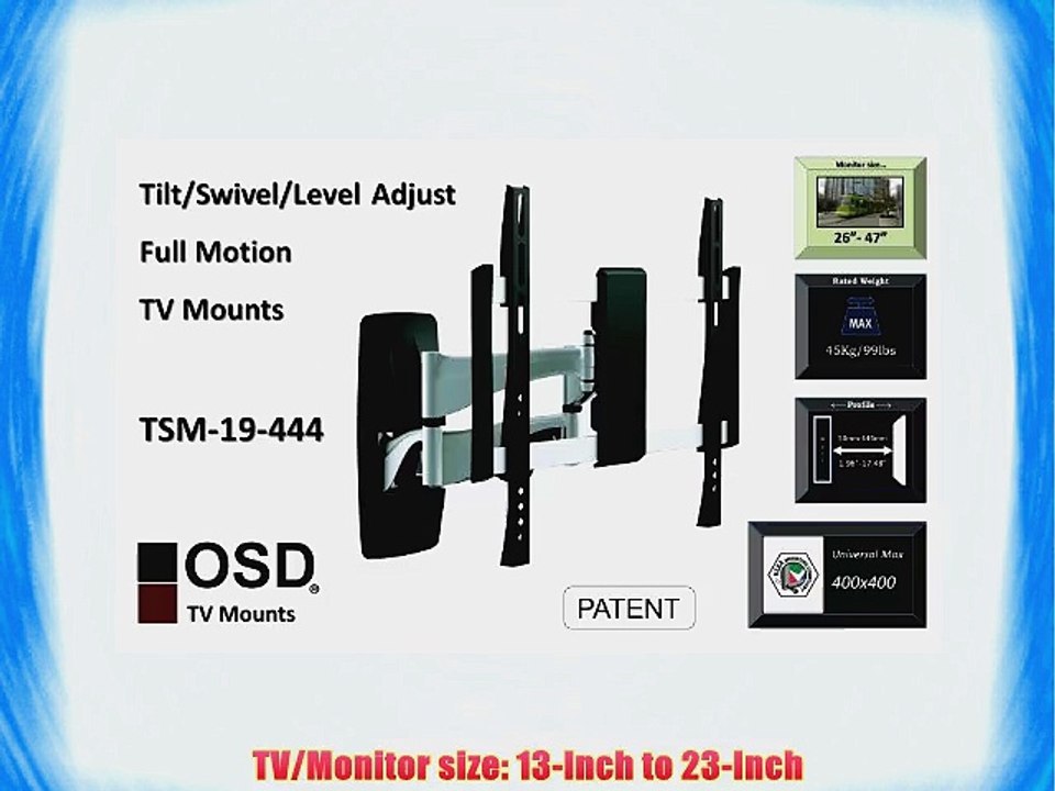 OSD Audio TSM-19-444 Full Motion Universal Wall Mount for 26-inch to 47-inch TV