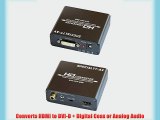 HDMI to DVI with Audio Converter Digital S/PDIF Coax and Analog Stereo Adapter