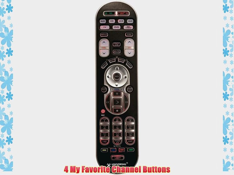 URC WR7 Universal Remote Control for up to 7 A/V Components with 4 Favorite Channel Buttons