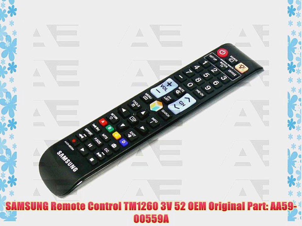 SAMSUNG Remote Control TM1260 3V 52 OEM Original Part: AA59-00559A