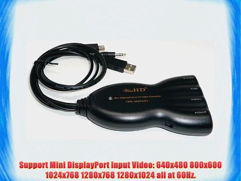 ViewHD Mini DisplayPort / Thunderbolt to NTSC | PAL TV Universal Video Converter (AV / RCA