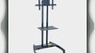 LUXOR FP2500 Adjustable Height LED/LCD Flat Panel Mount Cart with Shelf Gray