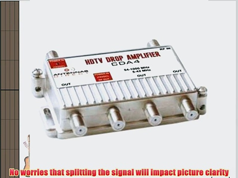 Antennas Direct CDA4 4-Way Output TV/CATV Distribution Amplifier