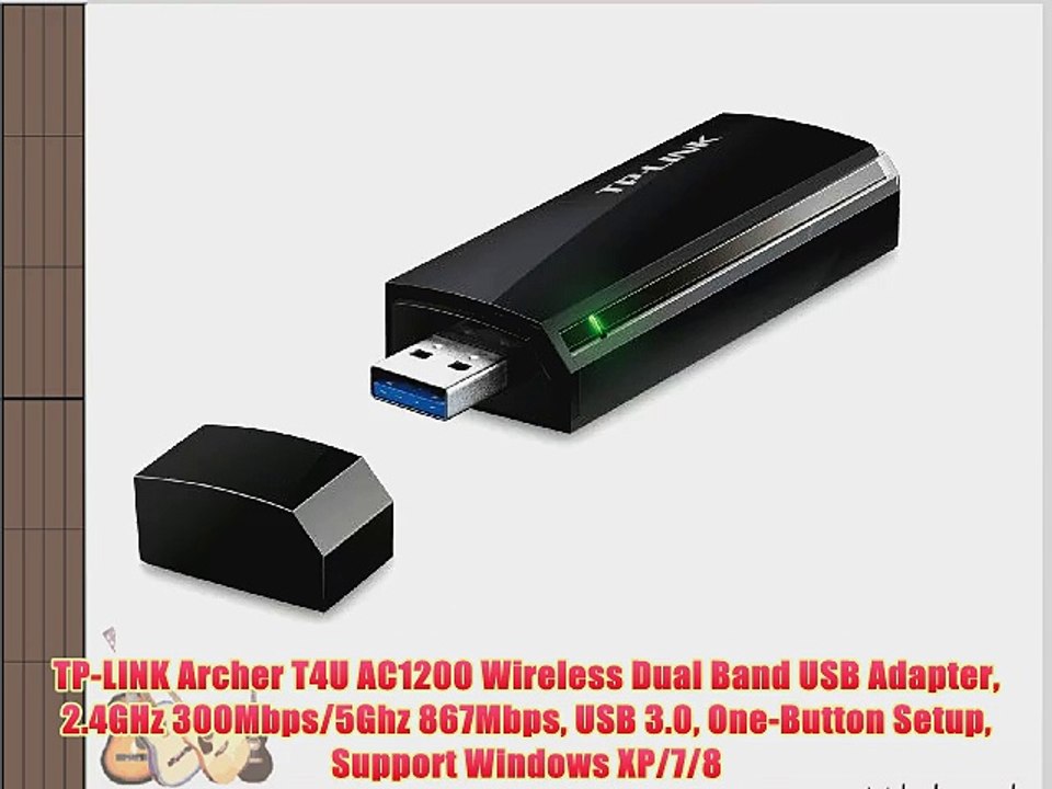 TP-LINK Archer T4U AC1200 Wireless Dual Band USB Adapter 2.4GHz 300Mbps/5Ghz 867Mbps USB 3.0