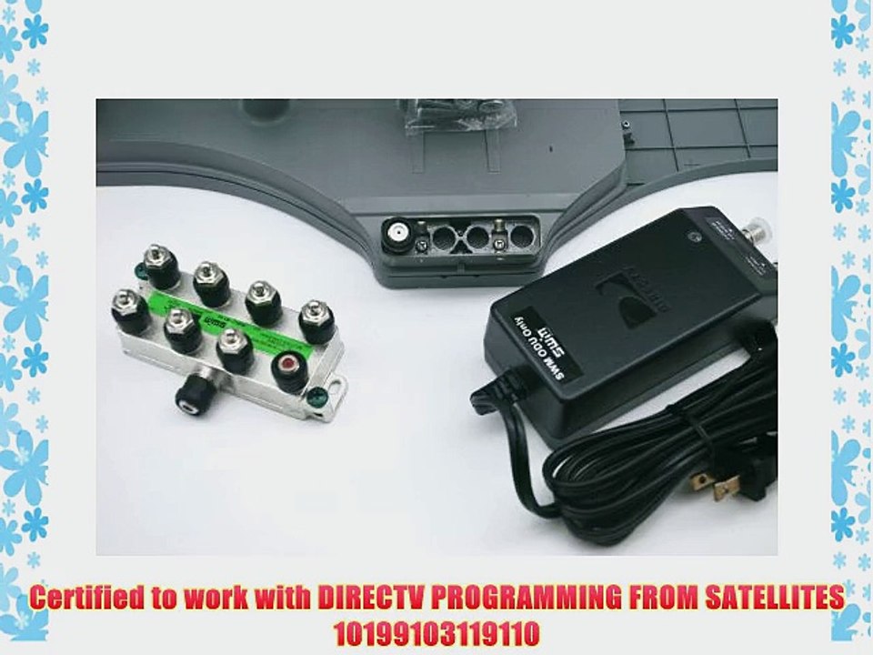 DIRECTV SWM 5 LNB SLIMLINE KA/KU SL5 MPEG4 HD LNBF W/ POWER SUPPLY and 8WAY SPLITTER