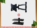 Mount World 1095-30 Tilt Swivel Corner Wall Mount with Bundle 2 Glass shelf of Cable Box DVD