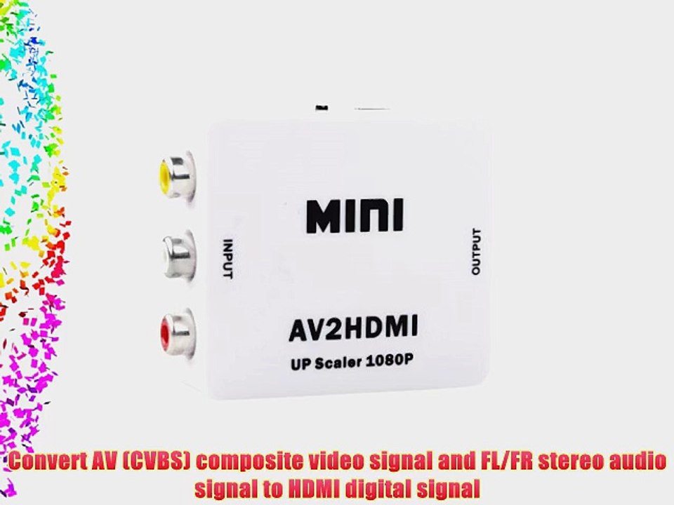 OKEBA AV Composite RCA Analog To HDTV HDMI Converter Por Nintendo GameCube Wii PS2