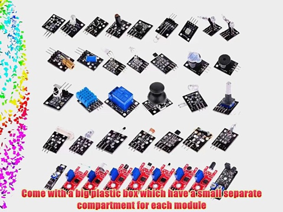 DIY Maker Ultimate 37 in 1 Sensor Modules Learning Package Kit for Arduino UNO R3 Mega2560