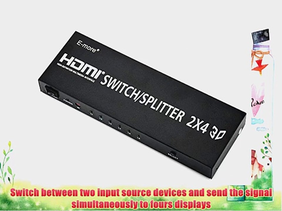 E-More? 2x4 HDMI Splitter Switcher Supporting 3D