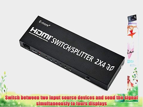 E-More? 2x4 HDMI Splitter Switcher Supporting 3D