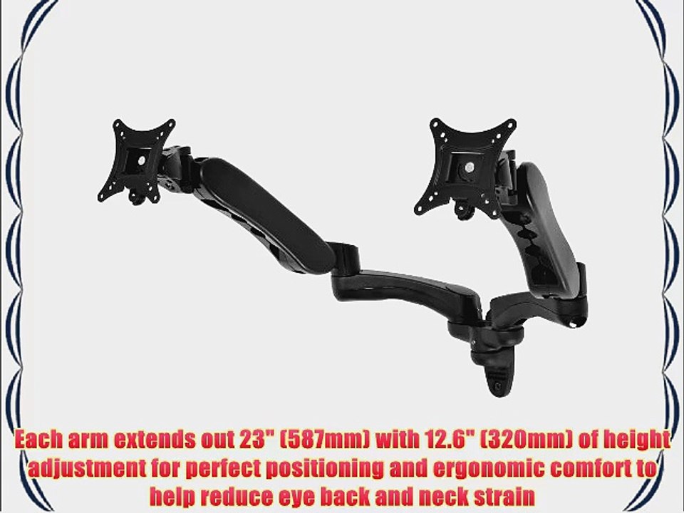 Peerless LCW620AD Dual Arm 2-Link with Fixed Wall Mount for 12-30-Inch Display - Black