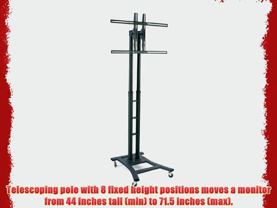 Displays2go MBTVSBKB Mobile LCD Display Stand for a 32 to 60 Inches Flat Panel Monitor Height-Adjustable