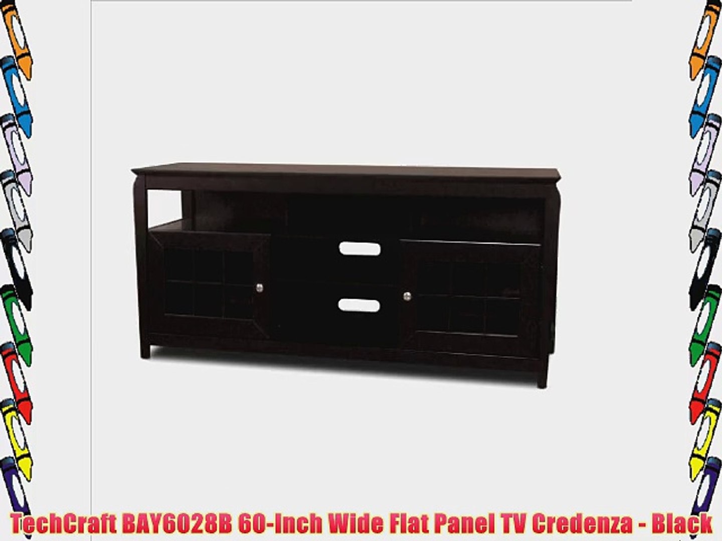 Techcraft Bay6028b 60 Inch Wide Flat Panel Tv Credenza Black