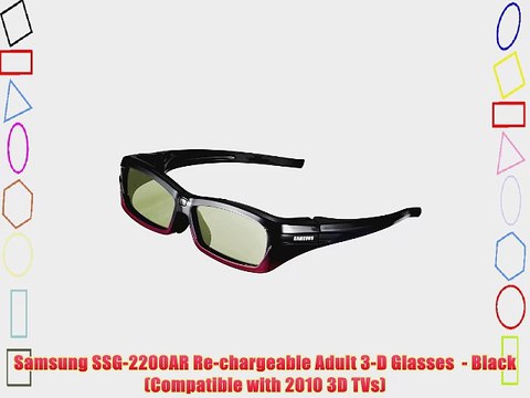 Samsung SSG-2200AR Re-chargeable Adult 3-D Glasses - Black (Compatible with 2010 3D TVs)