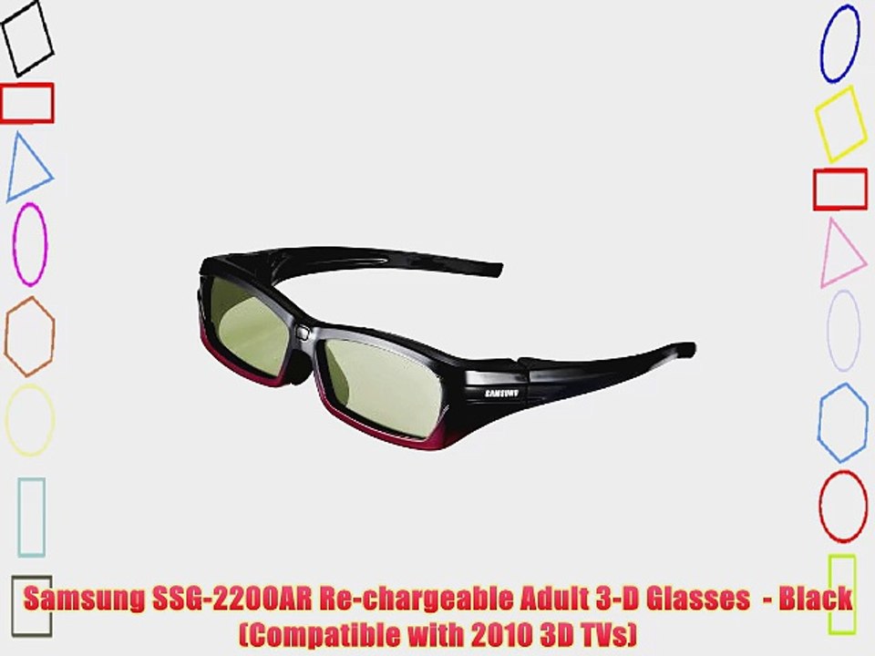 Samsung SSG-2200AR Re-chargeable Adult 3-D Glasses  - Black (Compatible with 2010 3D TVs)