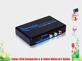 PETCSH 3 RCA Composite 720p/1080p S-Video R/L Audio to HDMI Converter Upscaler