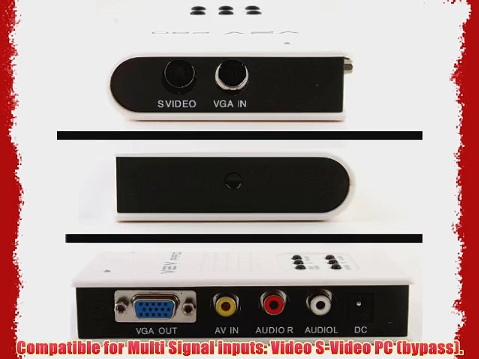 Generic V2V Pro Video to VGA Monitor Converter / Video Switcher Compatible for Multi Signal