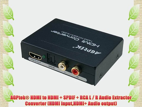 AGPtek? HDMI to HDMI SPDIF RCA L / R Audio Extractor Converter (HDMI inputHDMI Audio output)
