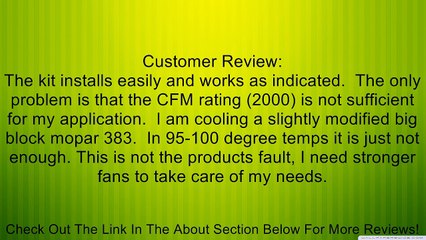 PROCOMP DUAL 12" INCH ELECTRIC FAN W/ DERALE THERMOSTAT KIT 16739 Review