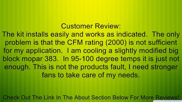 PROCOMP DUAL 12 INCH ELECTRIC FAN W/ DERALE THERMOSTAT KIT 16739 Review