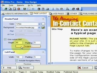 Créer une page Web avec XSitePro