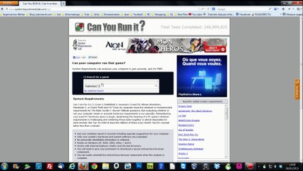 Test configuration PC jeux video