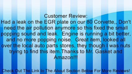 Mr. Gasket 7631 Chrome Manifold EGR Block for Small Block Chevy Review