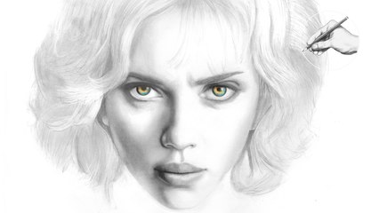PORTRAIT ZEICHNEN - Lucy Scarlett Johansson - Speed Drawing - How to Draw a Realistic face