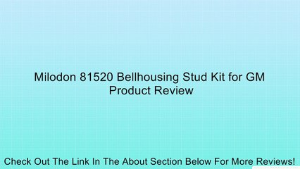 Milodon 81520 Bellhousing Stud Kit for GM Review