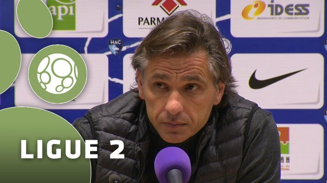 Conférence de presse Havre AC - Chamois Niortais (1-1) : Thierry GOUDET (HAC) - Régis BROUARD (NIORT) - 2014/2015