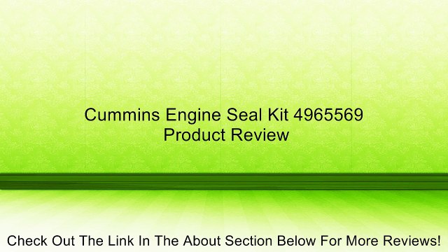 Cummins Engine Seal Kit 4965569 Review